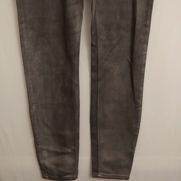 Spanx by Sara Blakley Wax Coated Leggings M Silver Grey Pewter Size Medium - Picture 4 of 11